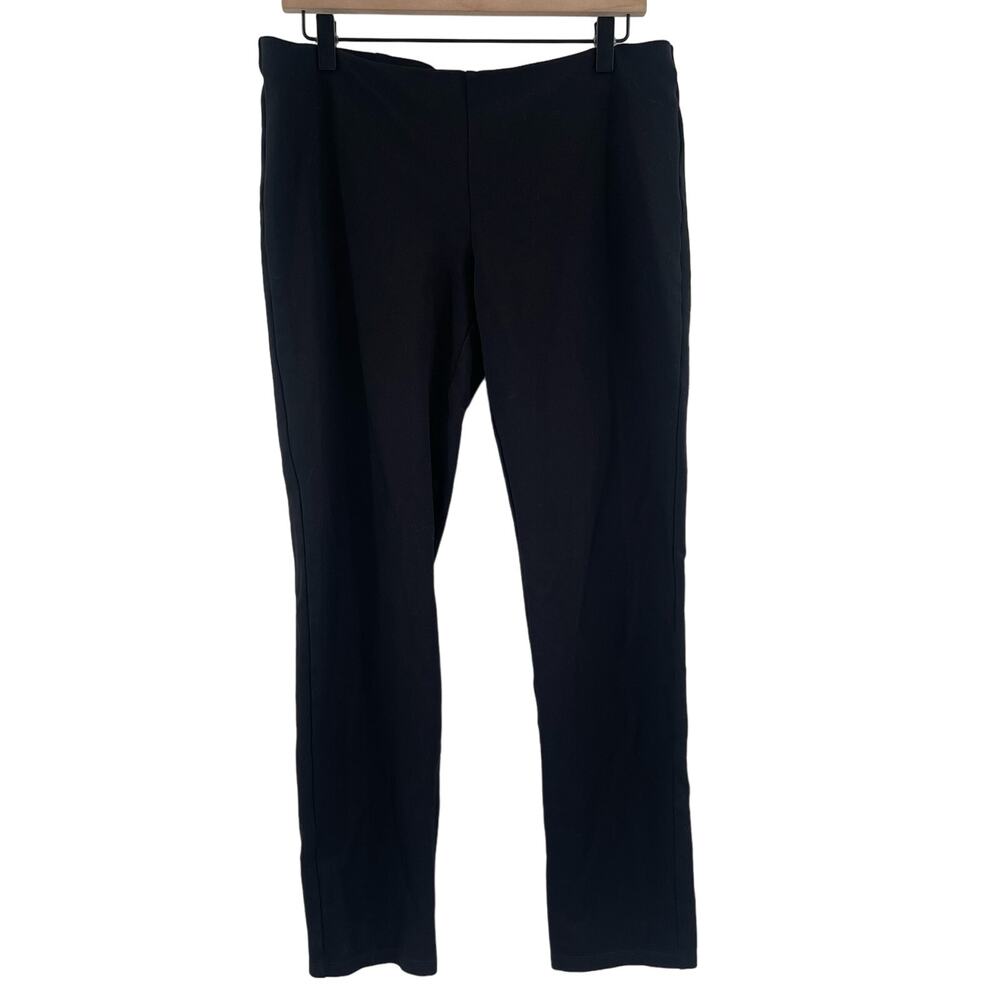 EILEEN FISHER Pull On Pants Black Size Medium Stretch Basic Classic Business